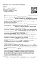 Vorschau - Arbeitsblätter - Arbeitsblätter zum Thema "Portugiesische Sprache" (Lückentext, Hörverstehen) + Lösung & MP3 - Deckblatt