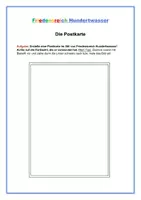 Vorschau - Mal- und Bastelvorlagen - Postkarte von Friedensreich Hundertwasser (Gymnasium/MS) - Deckblatt