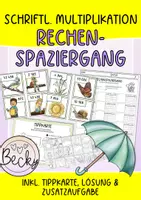 Vorschau - Arbeitsblätter - Rechenspaziergang Frühling (schriftliche Multiplikation) - Deckblatt