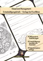 Vorschau - Anderer Materialtyp - Classroom Management - Entschuldigungsbriefe Vorlage bei Beleidigungen und Konflikten - Deckblatt