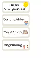 Vorschau - Merkblätter - Moderationskarten/Moderationsfächer für den Morgenkreis (beige) - Seite 1