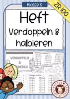 Vorschau - Unterrichtsreihen - Verdoppeln & Halbieren bis 100 – Sparpaket Mathe Grundschule (Kartei, Domino & Arbeitsblätter Klasse 2/3) - Seite 1