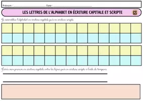 Aperçu - Fiches - les lettres en capitale et script - Page de couverture