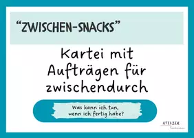 Vorschau - Aufgabenkarten - Kartei Ich bin fertig Zwischensnacks - Deckblatt