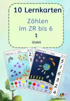 Vorschau - Fördermaterial/Inklusion - Zählen im ZR bis 6 (1) (Zahl) 10 Lernkarten - Deckblatt