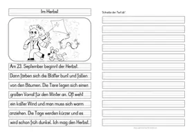 Vorschau - Stundenentwürfe - Im Herbst - Differenzierte Tafel-, Abschreib- und Ansagetexte - Seite 2