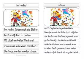 Vorschau - Stundenentwürfe - Im Herbst - Differenzierte Tafel-, Abschreib- und Ansagetexte - Seite 3