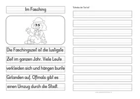 Vorschau - Unterrichtsreihen - Fasching - Differenzierte Tafel-, Abschreib- und Ansagetexte - Seite 1