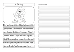 Vorschau - Unterrichtsreihen - Fasching - Differenzierte Tafel-, Abschreib- und Ansagetexte - Seite 2