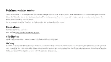 Vorschau - Fördermaterial/Inklusion - Blitzlesen - wichtige Wörter - Lesekartei - Seite 1