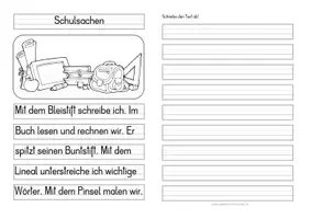 Vorschau - Stundenentwürfe - Schulsachen - Differenzierte Tafel-, Abschreib- und Ansagetexte - Seite 1