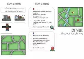 Vorschau - Arbeitsblätter - Flyer: En ville/ Indiquer le chemin (Wegbeschreibung/ Orte in der Stadt) - Seite 1