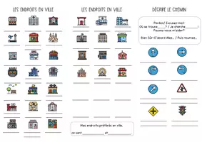 Vorschau - Arbeitsblätter - Flyer: En ville/ Indiquer le chemin (Wegbeschreibung/ Orte in der Stadt) - Seite 2