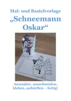 Vorschau - Mal- und Bastelvorlagen - Mal- und Bastelvorlage für den Winter: Schneemann Oskar - Deckblatt