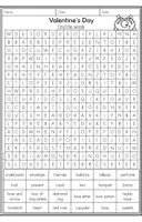 Vista previa - Hojas de trabajo - Valentine's Day - Word Search - página 1