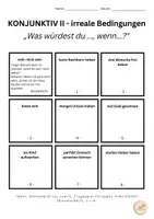 Vorschau - Arbeitsblätter - Konjunktiv 2: über irreale Bedingungen sprechen + Lösungen - Seite 1