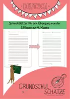 Vorschau - Arbeitsblätter - Schreibblätter für den Lineatur-Übergang von Klasse 3 zu Klasse 4 - Deckblatt