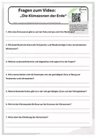 Vorschau - Arbeitsblätter - Fragen zum Video: DIE KLIMAZONEN DER ERDE - Deckblatt