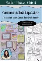 Vorschau - Arbeitsblätter - Steckbrief als Gemeinschaftsbild / kooperatives Poster über Georg Friedrich Händel - Deckblatt