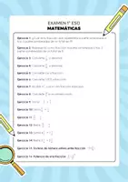 Vista previa - Hojas de trabajo - 1 ESO MATE EXAMEN FRACCIONES - página 1