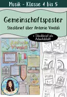 Vorschau - Arbeitsblätter - Steckbrief als Gemeinschaftsbild / kooperatives Poster über Antonio Vivaldi - Deckblatt