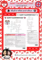 Vista previa - Hojas de trabajo - SAINT VALENTINE'S DAY - Crossword (B&W and colour) - Portada