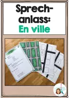 Vorschau - Stationenlernen - Sprechanlass: Prépositions en ville (In der Stadt) - Deckblatt