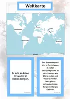 Vorschau - Arbeitsblätter - Der Schneeleopard – Steckbrief inklusive – Tiere Asiens – Montessori Lernkarten (Kontinente entdecken) - Seite 2