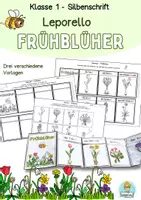 Vorschau - Arbeitsblätter - Frühblüher Leporello Silbenschrift, Klasse 1, DaZ, Förderunterricht, Förderschule - Deckblatt