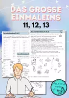 Vorschau - Arbeitsblätter - Das große Einmaleins üben (Reihen 11, 12, 13) - Deckblatt