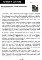 Vorschau - Arbeitsblätter - Reading Comprehension - The History of Chocolate - Seite 1