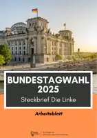 Vorschau - Arbeitsblätter - Bundestagswahl 2025 - Steckbrief Die Linke #demokratiestärken - Deckblatt
