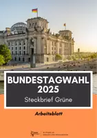 Vorschau - Arbeitsblätter - Bundestagswahl 2025 - Steckbrief Bündnis90/Die Grünen #demokratiestärken - Deckblatt