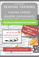 Vorschau - Klassenarbeiten - DaF / DaZ Englisch: Planeten Spezial - Jupiter & Saturn: Fehlerteufel Lesekarten Doppelkonsonanten - Seite 1