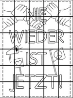 Vorschau - Mal- und Bastelvorlagen - Gemeinschaftsbild Demokratie schützen | Nie wieder ist jetzt #demokratiestärken - Seite 2
