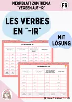 Vorschau - Arbeitsblätter - Materialpaket: Merkblätter Les verbes en "er, ir, re" - Seite 1