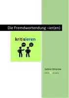 Vorschau - Arbeitsblätter - Fremdwörter mit -ieren und -ier Endungen - Deckblatt