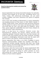 Vorschau - Arbeitsblätter - Reading Comprehension - Space Exploration Adventures - Seite 1