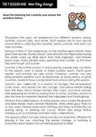 Vorschau - Arbeitsblätter - Reading Comprehension_The 4 Seasons - Seite 1