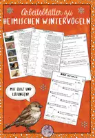Vorschau - Arbeitsblätter - Heimische Wintervögel Arbeitsblätter und Quiz + Interactive - Deckblatt