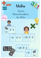 Vorschau - Spiele - Mathe Domino Kleines Einmaleins - 2er Reihe - Freiarbeit - Deckblatt