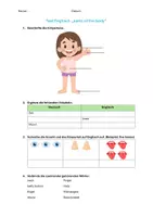 Vorschau - Arbeitsblätter - Englisch Test Thema "parts of the body" - 2 Stück - Seite 1