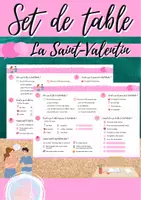 Vorschau - Arbeitsblätter - Set de table: La Saint-Valentin - Deckblatt