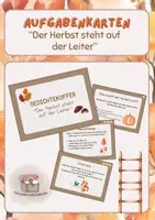 Vorschau - Aufgabenkarten - Differnzierte Aufgaben - Der Herbst steht auf der Leiter - Deckblatt