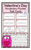 Vorschau - Arbeitsblätter - Valentine's Day Vocabulary - Puzzle Task Cards - Deckblatt