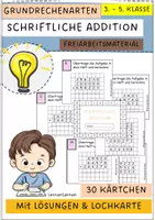 Vorschau - Fördermaterial/Inklusion - Schriftliche Addition (Freiarbeitsmaterial, Wochenplan, mehrere Summanden) - Deckblatt
