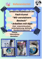 Vorschau - Stundenentwürfe - Unterrichtsbesuch Kunst Klasse 3 Arbeiten mit Gips - Deckblatt