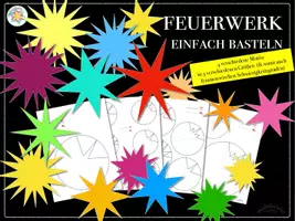 Vorschau - Mal- und Bastelvorlagen - Easy peasy Sterne / Feuerwerk basteln (Silvester, Sterne, Winter, Karneval, Fasching, Weihnachten, Ramadan, 2026) - Seite 1