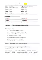 Vorschau - Arbeitsblätter - Französisch: Les verbes en -er in Presens / leicht - Deckblatt
