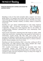 Vorschau - Arbeitsblätter - Reading Comprehension - The Magic of Reading - Seite 1